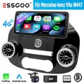 DAB+ 12.3" Carplay Autoradio Android14 GPS Navi 4G BT SWC KAM Für Benz Vito W447