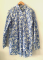 Scanlan & Theodore übergroßes blaues Fallschirm Blumenmuster Patten Baumwolle Shirt Größe 6