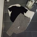 NEU Set outfit Joggpants Chinohose M 38 40 Blusenshirt Schwarz Weiß Top Zustand