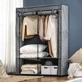 HOMCOM Kleiderschrank Stoffschrank mit Kleiderstangen, Faltschrank mit 4 Fächern