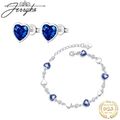 Damen Schmuck Set 925 Sterling Silber  Herz Halskette Ohrringe Anhänger Geschenk