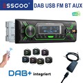 DAB+ integriert 1 DIN Autoradio RDS AM FM Bluetooth Freisprech 2x USB SD AUX IN