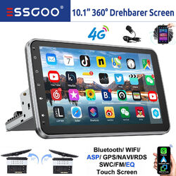 4G-LTE 360° Drehbar Bildschirm Autoradio 6+128GB 8-Kern Android 14 Carplay 1 DIN