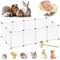 12tlg DIY Freilaufgehege Freigehege Welpenauslauf Kleintiergehege für Kaninchen