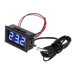 Mini Thermometer Temperatur Anzeige Digital Mit Fühler 1m Kabel Schwarz