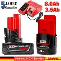 12V 8Ah Für Milwaukee Original Ersatzakku M12B6 M12 LITHIUM XC 48-11-2402 M12B5