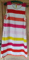 Ärmelloses Leinen Sommerkleid von Peter Hahn, Größe 44, weiß/rose/gelb/orange