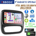 Android 12 CarPlay Autoradio GPS Navi RDS WIFI BT Für Opel Vivaro B Fiat Talento