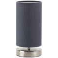 Brilliant Claire Nacht Tisch Lese Leuchte Lampe Stoff Schirm grau Schalter E14