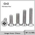 M1.6 M2 M3 M4 M5 M6 Senkschrauben Mit Kreuzschlitz GR2 Titan Senkkopf-Schraube
