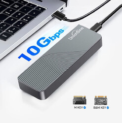 Dual M.2 NGFF NVMe SATA USB C 3.1 GEN 2 Adapter Externes SSD Gehäuse Case 10Gbps