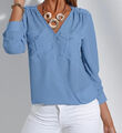 211418 Creation L by Witt Weiden Damen Bluse Crepebluse himmelblau NEU Gr. 46