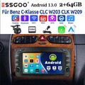 Android 13 2+64G Autoradio Carplay Für Benz C-Klasse W203 W209 KAM GPS NAVI RDS
