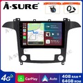 DAB+ Android 14 CarPlay 8 Core 4+64G Für Ford S-Max 2006-2014 Auto Autoradio GPS