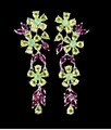 925Silber OHRRINGE HÄNGER Echte Edelsteine Peridot, Rhodolith 14k Vergoldung