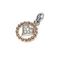 feines Herz als Kettenanhänger in 925 Sterling Silber bicolor mit Zirkonia