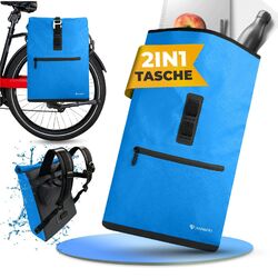 RADGEIST 2in1 Fahrradtasche Rucksack Gepäckträgertasche wasserdicht 20L blau