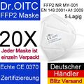 20 x FFP2 Maske Atemschutzmaske Mundschutz 5-lagig CE zertifiziert Mund Dr.OITC