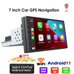 Single 1DIN 7" Autoradio Apple CarPlay/Android Auto FM Bluetooth USB 2+32GB RDS
