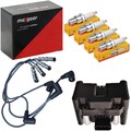 ZÜNDLEITUNGSSATZ+SPULE+NGK ZÜNDKERZEN passend für VW LUPO 1.0+1.4 AUD 50+60 PS