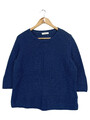 PETER HAHN Damen Pullover 3/4-Arm Gr. 42/L Blau Klassisch Casual Baumwolle