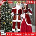 Male Female Santa Claus Party Suit with Belt Golden Print Casual Vacation Outfit