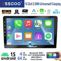 10" Carplay DAB+ Autoradio Android 14 4+64G Doppel 2 DIN GPS NAVI Bluetooth +KAM