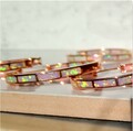 Große Rosegold Opal Creolen Rose Feueropal Huggies Opal Hoops Edelstahl Reifen