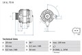 BOSCH 0 986 048 891 Lichtmaschine Generator 70A 14V für VW POLO (9N)