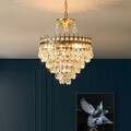 Luxus Deckenleuchte Kristall Decken Lampe Kronleuchter LED Dimmbar Pendelleuchte