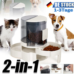 Automatischer Futterautomat Katze Hunde Futterspender Wasserspender Set 2-in-1