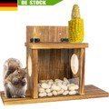 Eichhörnchen Futterhaus Futterkasten Futterstation Nussspender Holz wetterfest`