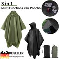 3-in-1 Regenponcho Army Nässeschutz Cape Regenumhang Poncho Kapuze Regenschutz