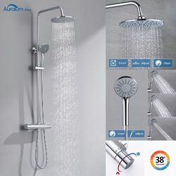 Duschsystem Thermostat Duscharmatur Massage Regendusche Duschset mit Handbrause 