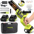 Akku Kettensäge 6+8 Zoll Mini Elektro Kettensägen Handkettensäge Mit 2 Akku 4.0