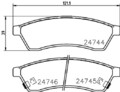 HELLA 8DB 355 014-491 Bremsbelagsatz, Scheibenbremse hinten für CHEVROLET