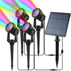 2er 4er LED Solarstrahler Solarleuchte Solarlampe Gartenstrahler Spot Light