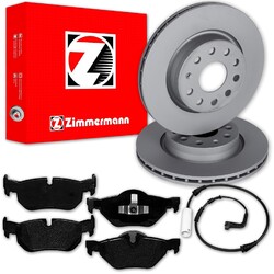 Zimmermann BREMSSCHEIBEN + BELÄGE HINTEN passend für BMW 3er E90 E91 E92 E93HA 300x20mm // mit WARNKONTAKT // Bj. 2005 - 2013