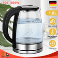 Wasserkocher Teekocher Wasserkessel 1,8L LED Beleuchtung Kocher Edelstahl Glas