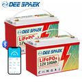 2x LiFePO4 Lithium 12V 100AH Batterie Bluetooth Akku BMS 8000+Cycle für Solar RV