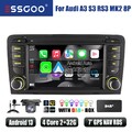 Für Audi A3 8P 2003-2013 S3 Carplay DAB+ Autoradio 2+32G Android 13 GPS RDS KAM