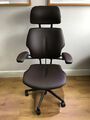 SCHOKOLADENLEDER HUMANSCALE FREEDOM ERGONOMISCHER BÜROSTUHL KOPFSTÜTZE
