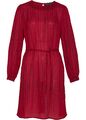Kleid mit Bindegürtel Gr. 46 Rot Schwarz Freizeitkleid Langarm Abendkleid Neu*