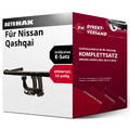 Anhängerkupplung abnehmbar + E-Satz 13pol universell für Nissan Qashqai 13- AHK