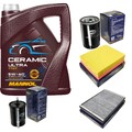 SCT Inspektionspaket 5L MANNOL Ceramic 5W-40 passend für Audi A6 1.8 T 2.0