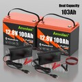 2X Akku LiFePO4 Lithium Batterie 12V 100Ah 48V mit BMS Bluetooth RV Solaranlage