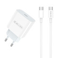 20W Ladegerät Netzteil + USB-C auf USB-C Kabel, Schnellladung für Apple/Samsung