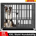 Hundekäfig XXL Hundetransportbox auf Rollen Hundebox Schwerlast aus Stahl
