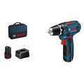 Bosch GSR 12V-15 Vorteils-Set Akku-Bohrschrauber mit 2 x 2.0 Ah Akku in Tasche