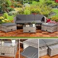 Gartenmöbel Sitzmöbel Lounge Set Polyrattan Sofa Tisch 2 Hocker Rattanmöbel